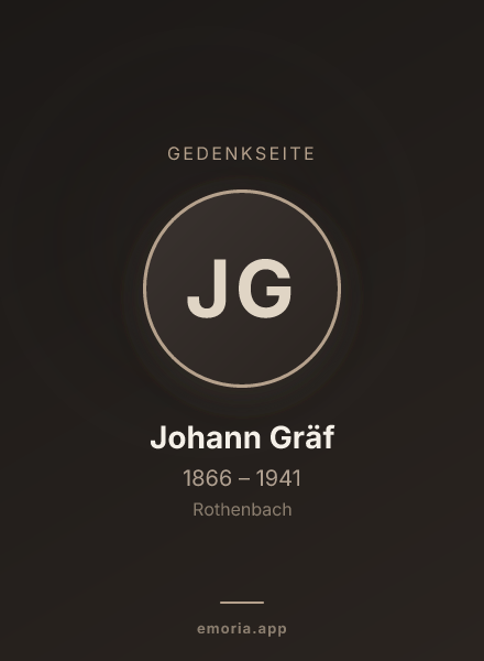Gedenkportrait von Johann Gräf
