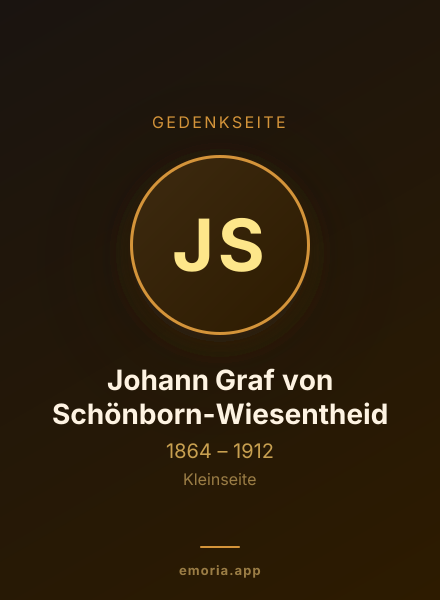 Gedenkportrait von Johann Graf von Schönborn-Wiesentheid