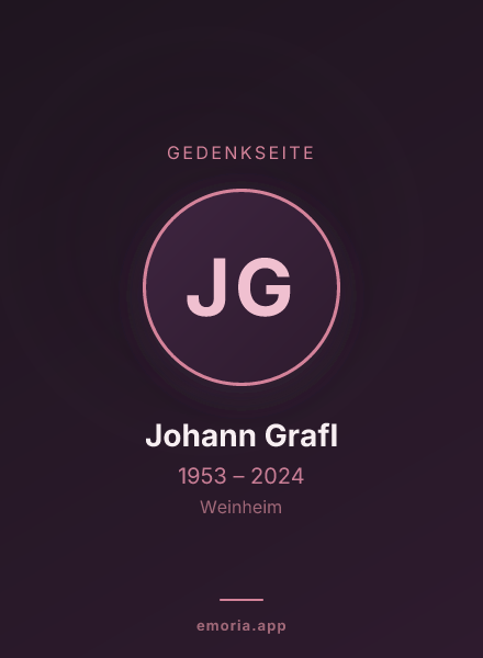 Gedenkportrait von Johann Grafl