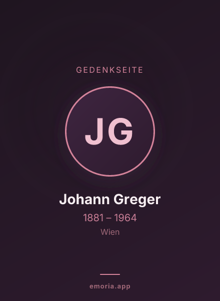 Gedenkportrait von Johann Greger