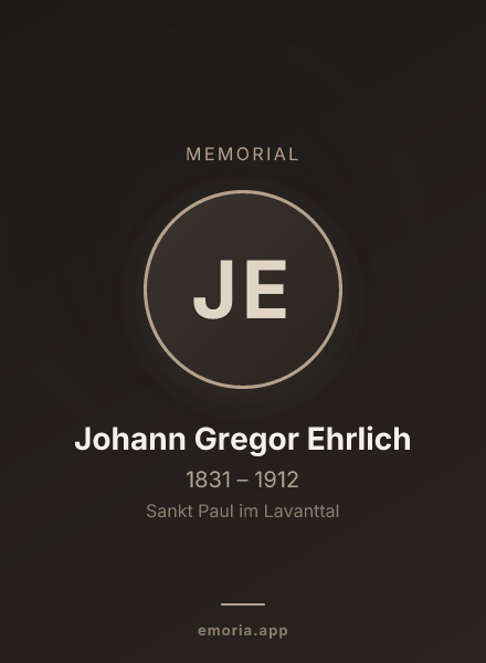 Memorial portrait of Johann Gregor Ehrlich