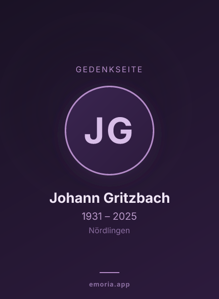 Gedenkportrait von Johann Gritzbach