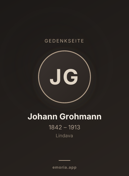 Gedenkportrait von Johann Grohmann