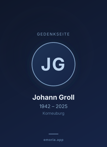 Gedenkportrait von Johann Groll
