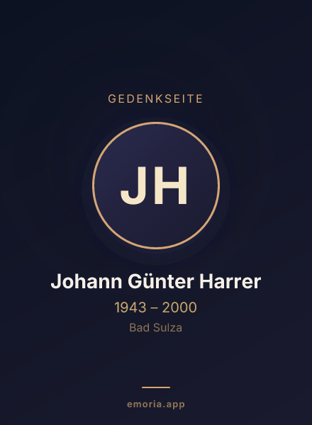 Gedenkportrait von Johann Günter Harrer