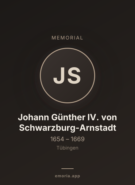 Memorial portrait of Johann Günther IV. von Schwarzburg-Arnstadt