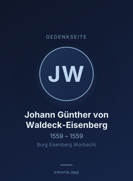Gedenkportrait von Johann Günther von Waldeck-Eisenberg