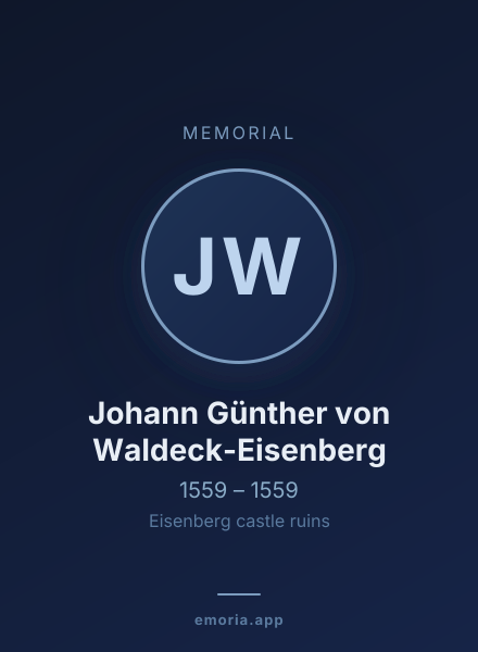 Memorial portrait of Johann Günther von Waldeck-Eisenberg