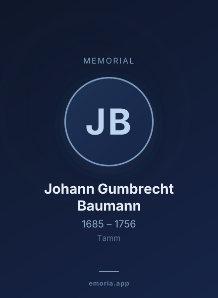Memorial portrait of Johann Gumbrecht Baumann