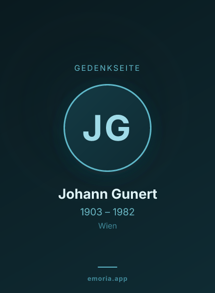 Gedenkportrait von Johann Gunert