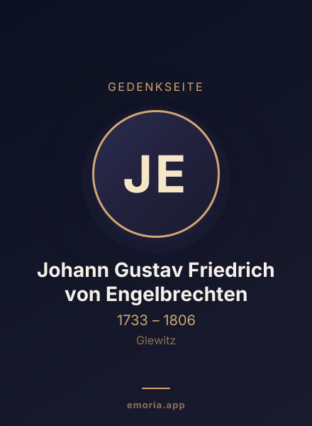 Gedenkportrait von Johann Gustav Friedrich von Engelbrechten