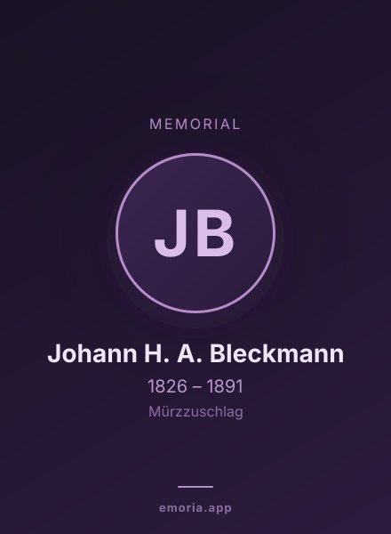 Memorial portrait of Johann H. A. Bleckmann
