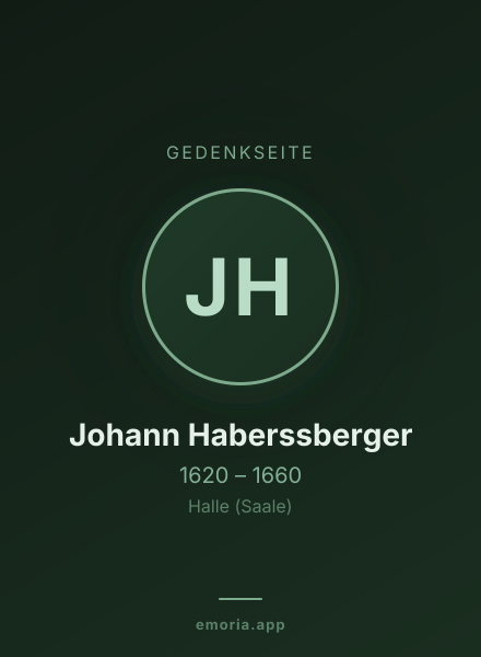 Gedenkportrait von Johann Haberssberger