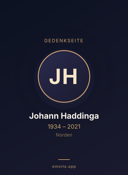Gedenkportrait von Johann Haddinga