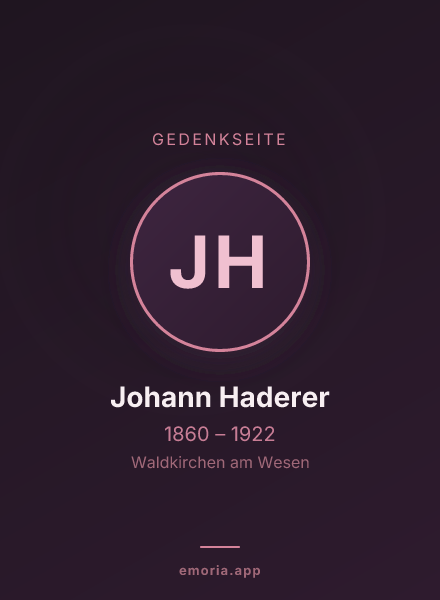 Gedenkportrait von Johann Haderer
