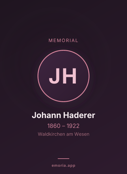 Memorial portrait of Johann Haderer