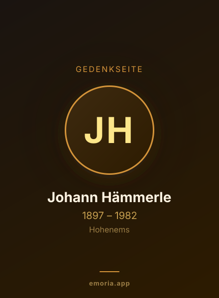 Gedenkportrait von Johann Hämmerle