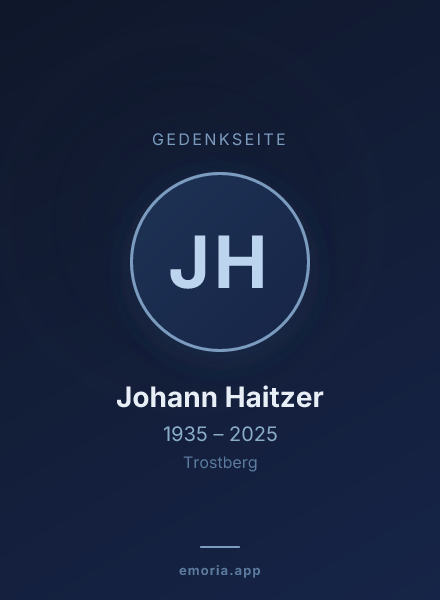 Gedenkportrait von Johann Haitzer