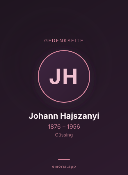 Gedenkportrait von Johann Hajszanyi