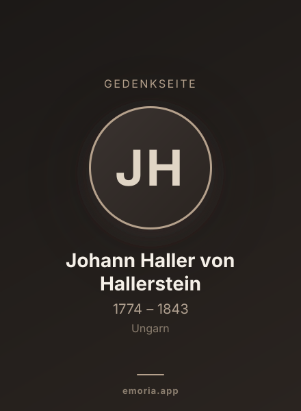 Gedenkportrait von Johann Haller von Hallerstein