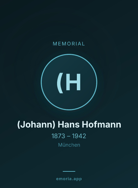 Memorial portrait of (Johann) Hans Hofmann