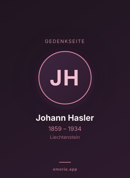 Gedenkportrait von Johann Hasler