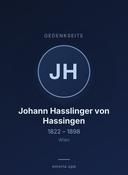 Gedenkportrait von Johann Hasslinger von Hassingen