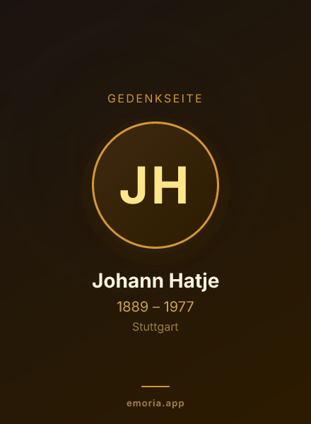 Gedenkportrait von Johann Hatje