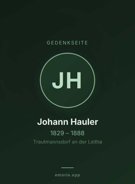 Gedenkportrait von Johann Hauler