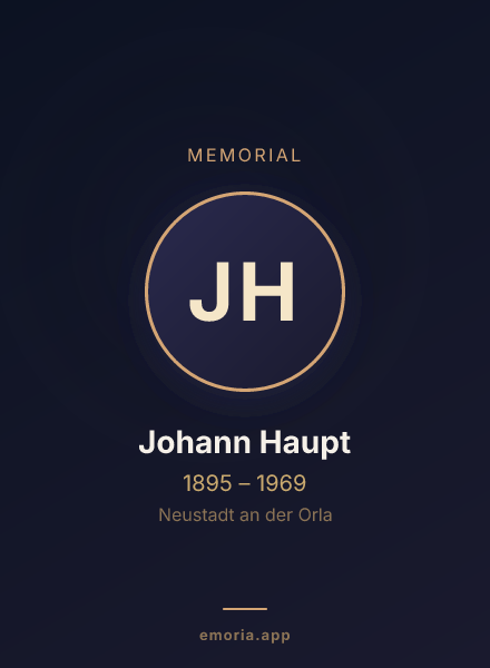 Memorial portrait of Johann Haupt