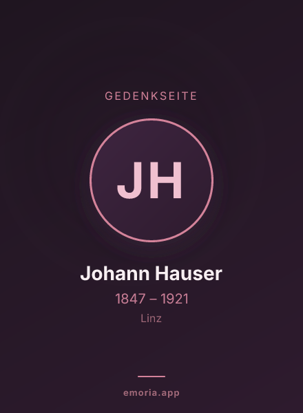 Gedenkportrait von Johann Hauser