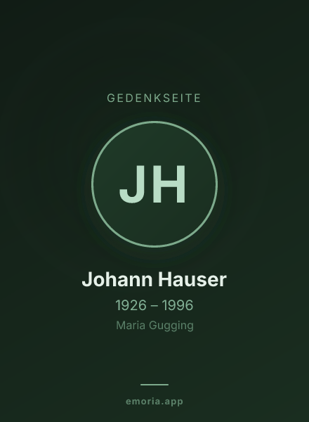 Gedenkportrait von Johann Hauser