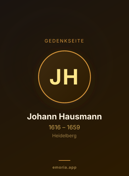 Gedenkportrait von Johann Hausmann