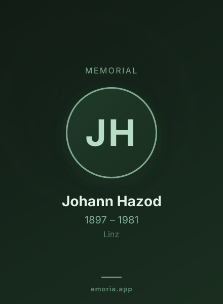 Memorial portrait of Johann Hazod