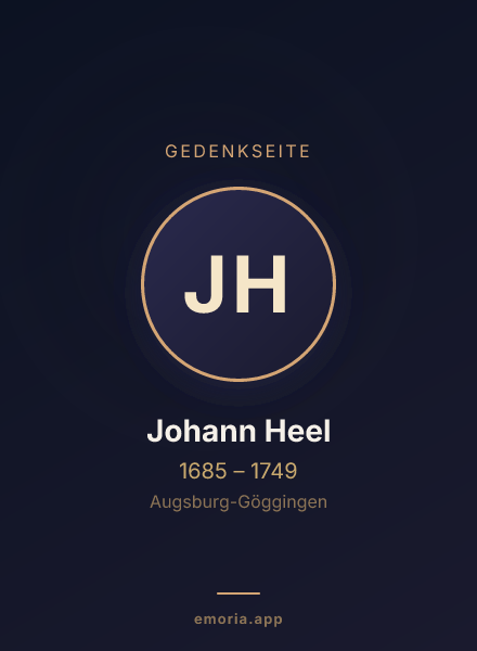 Gedenkportrait von Johann Heel