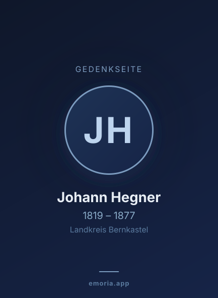 Gedenkportrait von Johann Hegner