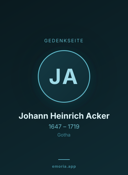 Gedenkportrait von Johann Heinrich Acker