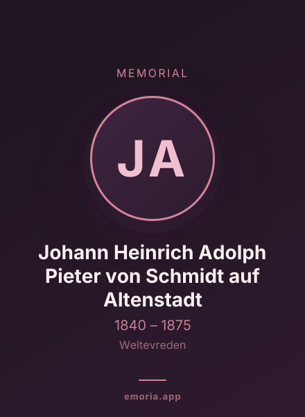 Memorial portrait of Johann Heinrich Adolph Pieter von Schmidt auf Altenstadt
