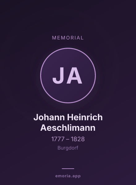 Memorial portrait of Johann Heinrich Aeschlimann