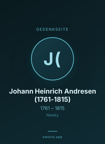 Gedenkportrait von Johann Heinrich Andresen (1761-1815)