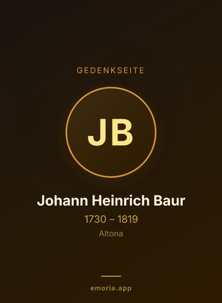 Gedenkportrait von Johann Heinrich Baur