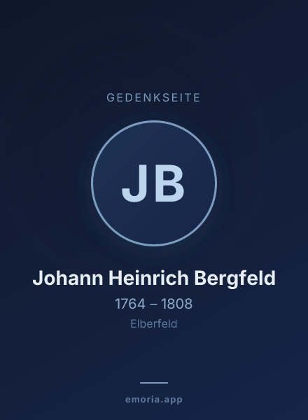 Gedenkportrait von Johann Heinrich Bergfeld