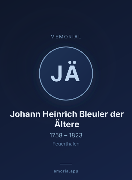 Memorial portrait of Johann Heinrich Bleuler der Ältere