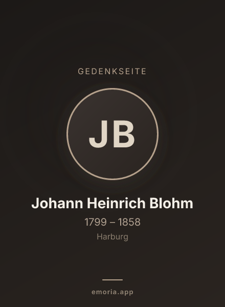 Gedenkportrait von Johann Heinrich Blohm