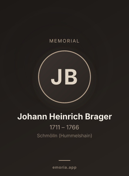 Memorial portrait of Johann Heinrich Brager