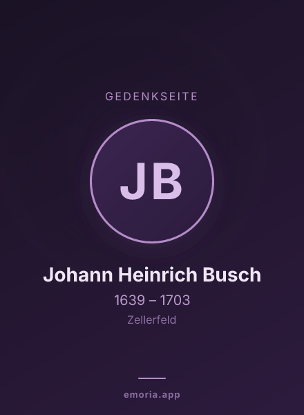 Gedenkportrait von Johann Heinrich Busch