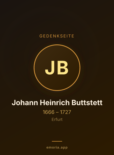 Gedenkportrait von Johann Heinrich Buttstett