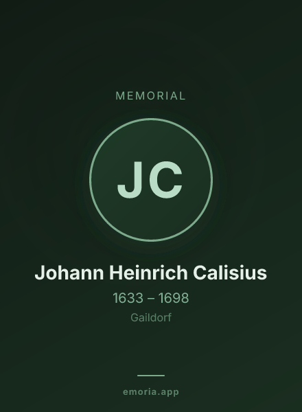 Memorial portrait of Johann Heinrich Calisius
