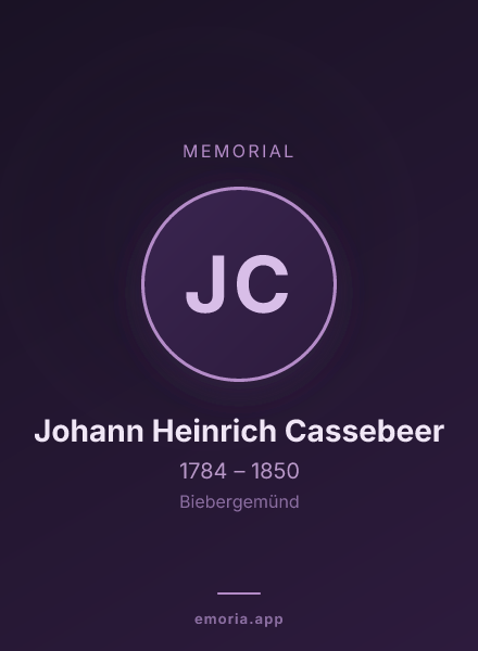 Memorial portrait of Johann Heinrich Cassebeer