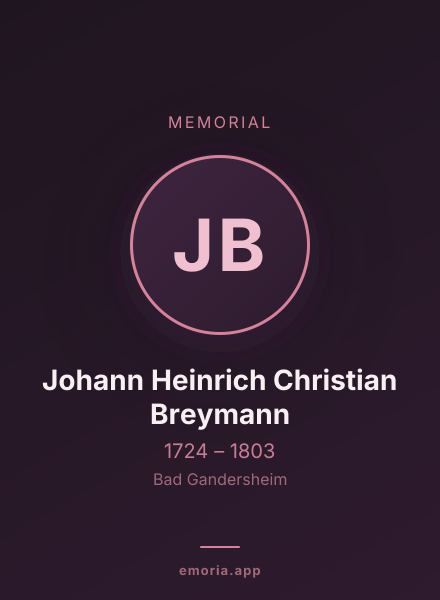 Memorial portrait of Johann Heinrich Christian Breymann